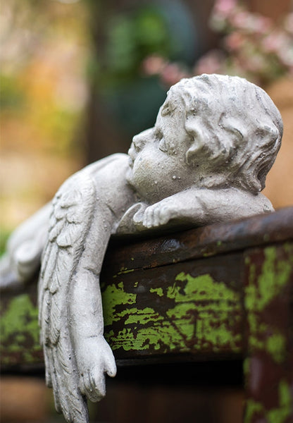 Lovely Sleeping Angel Statue for Garden, Beautiful Cute Garden Courtyard Ornaments, Unique Modern Garden Sculptures, Creative Villa Outdoor Decor Gardening Ideas-Grace Painting Crafts