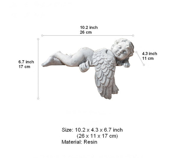 Lovely Sleeping Angel Statue for Garden, Beautiful Cute Garden Courtyard Ornaments, Unique Modern Garden Sculptures, Creative Villa Outdoor Decor Gardening Ideas-Grace Painting Crafts