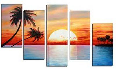 Large Acrylic Painting, Tree of Life Painting, Abstract Painting on Canvas,  5 Piece Canvas Art, Landscape Canvas Paintings, Buy Paintings Online