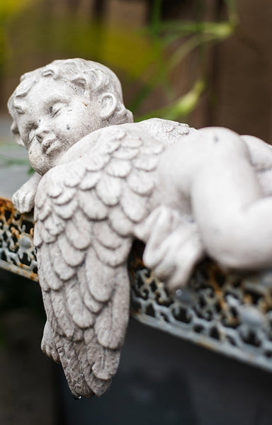 Lovely Sleeping Angel Statue for Garden, Beautiful Cute Garden Courtyard Ornaments, Unique Modern Garden Sculptures, Creative Villa Outdoor Decor Gardening Ideas-Grace Painting Crafts