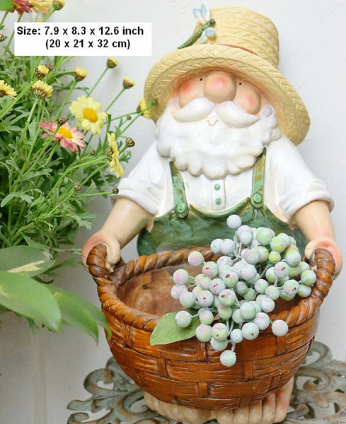 Garden Courtyard Ornament, Large Resin Garden Figure Statues, Unique Garden Flowerpots, Villa Outdoor Decor Gardening Ideas, Modern Garden Sculptures-Grace Painting Crafts