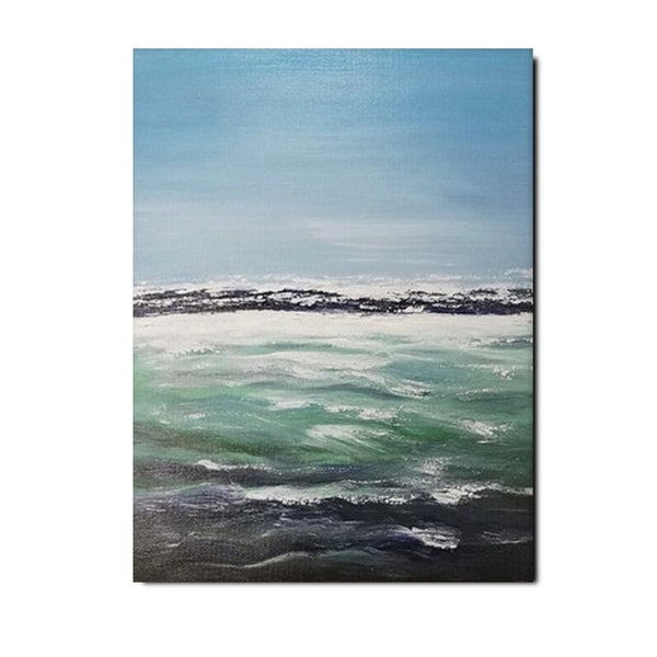 Original Landscape Paintings, Seashore Painting, Living Room Wall Art Paintings, Large Original Paintings, Hand Painted Artwork-Grace Painting Crafts