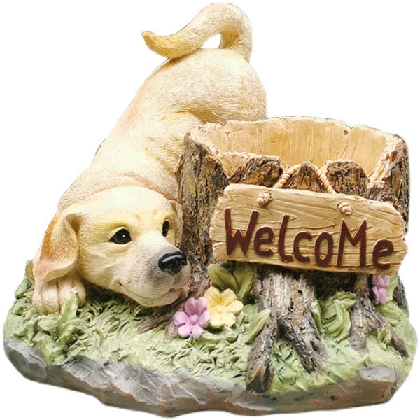 Large Dog Flowerpot, Unique Resin Statue for Garden, Villa Outdoor Decor Gardening Ideas, Creative Modern Statue for Garden Ornaments-Grace Painting Crafts