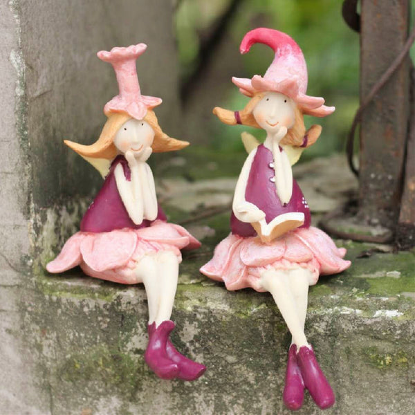 Lovely Flower Fairy Statue for Garden, Beautiful Cute Garden Courtyard Ornaments, Creative Villa Outdoor Decor Gardening Ideas, Unique Modern Garden Sculptures-Grace Painting Crafts