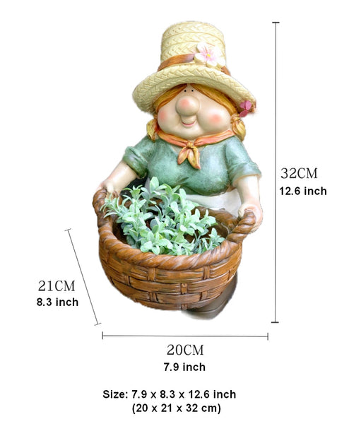 Garden Courtyard Ornament, Large Resin Garden Figure Statues, Unique Garden Flowerpots, Villa Outdoor Decor Gardening Ideas, Modern Garden Sculptures-Grace Painting Crafts