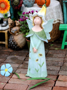 Garden Figure Sculpture Statues, Flower Fairy Statue for Garden Ornaments, Garden Decoration Ideas, Villa Courtyard Decor, Outdoor Garden Decoration-Grace Painting Crafts