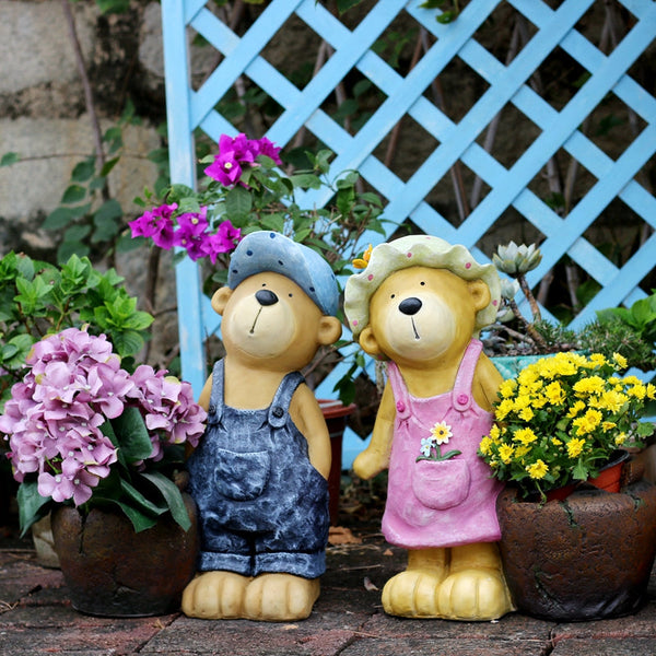 Garden Animal Sculpture Bear Statues, Garden Decor Ideas, Outdoor Garden Decoration, Animal Statues, Garden Ornament, Villa Courtyard Decor-Grace Painting Crafts