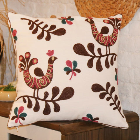 Farmhouse Embroider Cotton Pillow Covers, Love Birds Decorative Sofa Pillows, Cotton Decorative Pillows, Decorative Throw Pillows for Couch-Grace Painting Crafts