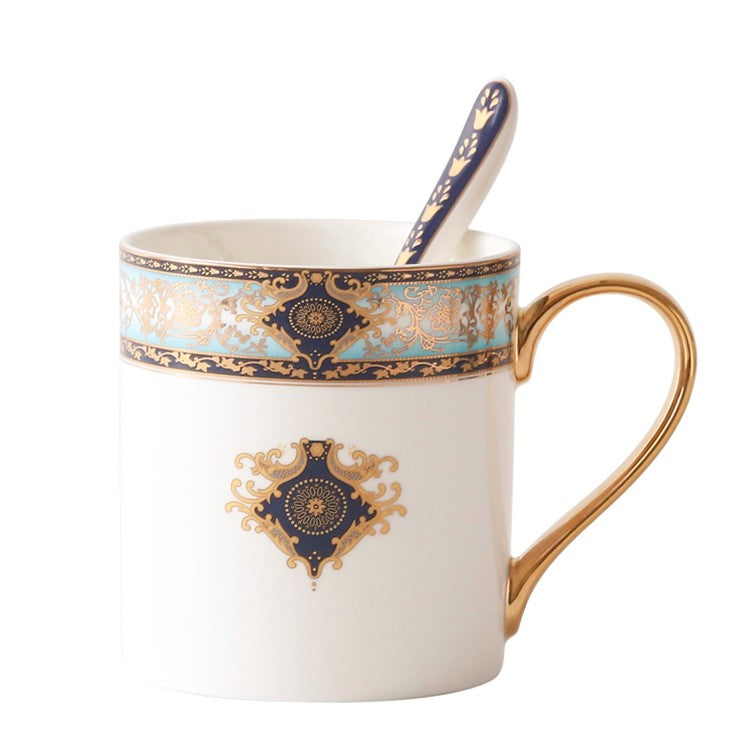 Creative Ceramic Coffee Cups for Office, Beautiful British Tea Cups, C