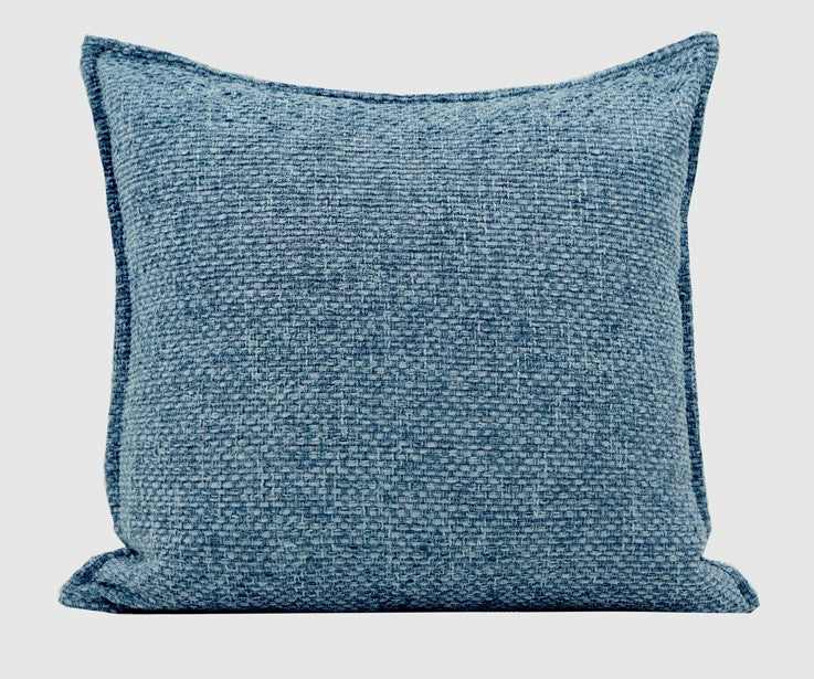 Large Modern Square Throw Pillows for Couch, Blue Modern Sofa Pillow, Blue Decorative Pillow, Simple Throw Pillow for Interior Design-Grace Painting Crafts