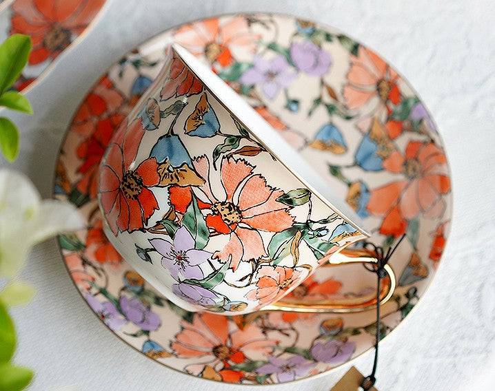 Elegant Vintage Ceramic Coffee Cups for Afternoon Tea, Royal
