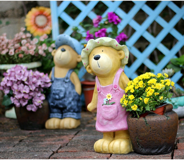 Garden Animal Sculpture Bear Statues, Garden Decor Ideas, Outdoor Garden Decoration, Animal Statues, Garden Ornament, Villa Courtyard Decor-Grace Painting Crafts