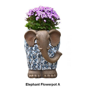 Large Garden Flower Pot, Elephant Flowerpot, Unique Garden Flowerpot, Resin Statue for Garden, Modern Animal Statue for Garden Ornaments, Villa Outdoor Decor Gardening Ideas-Grace Painting Crafts