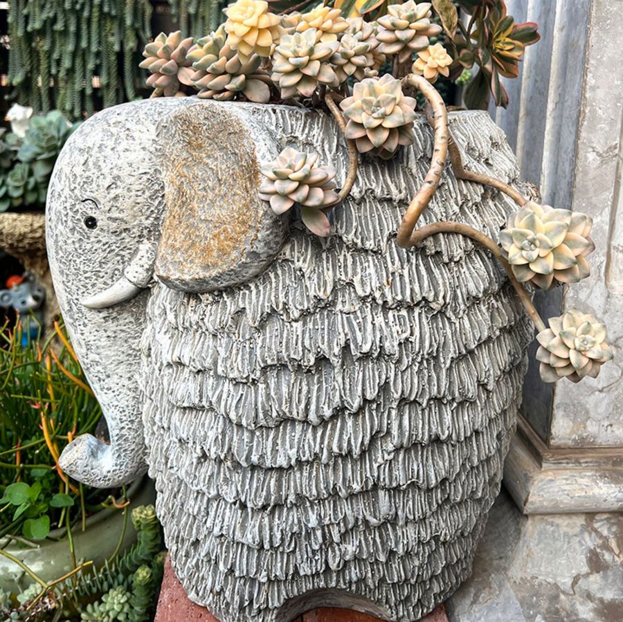 Elephant Flower Pot, Modern Animal Statue for Garden Ornaments, Large ...