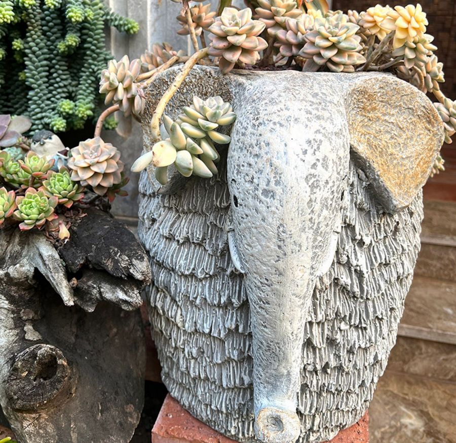 Elephant Flower Pot, Modern Animal Statue for Garden Ornaments, Large ...