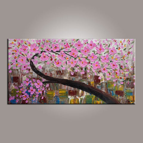 Canvas Art, Flower Tree Painting, Abstract Art Painting, Painting on Sale, Dining Room Wall Art, Art on Canvas, Modern Art, Contemporary Art-Grace Painting Crafts