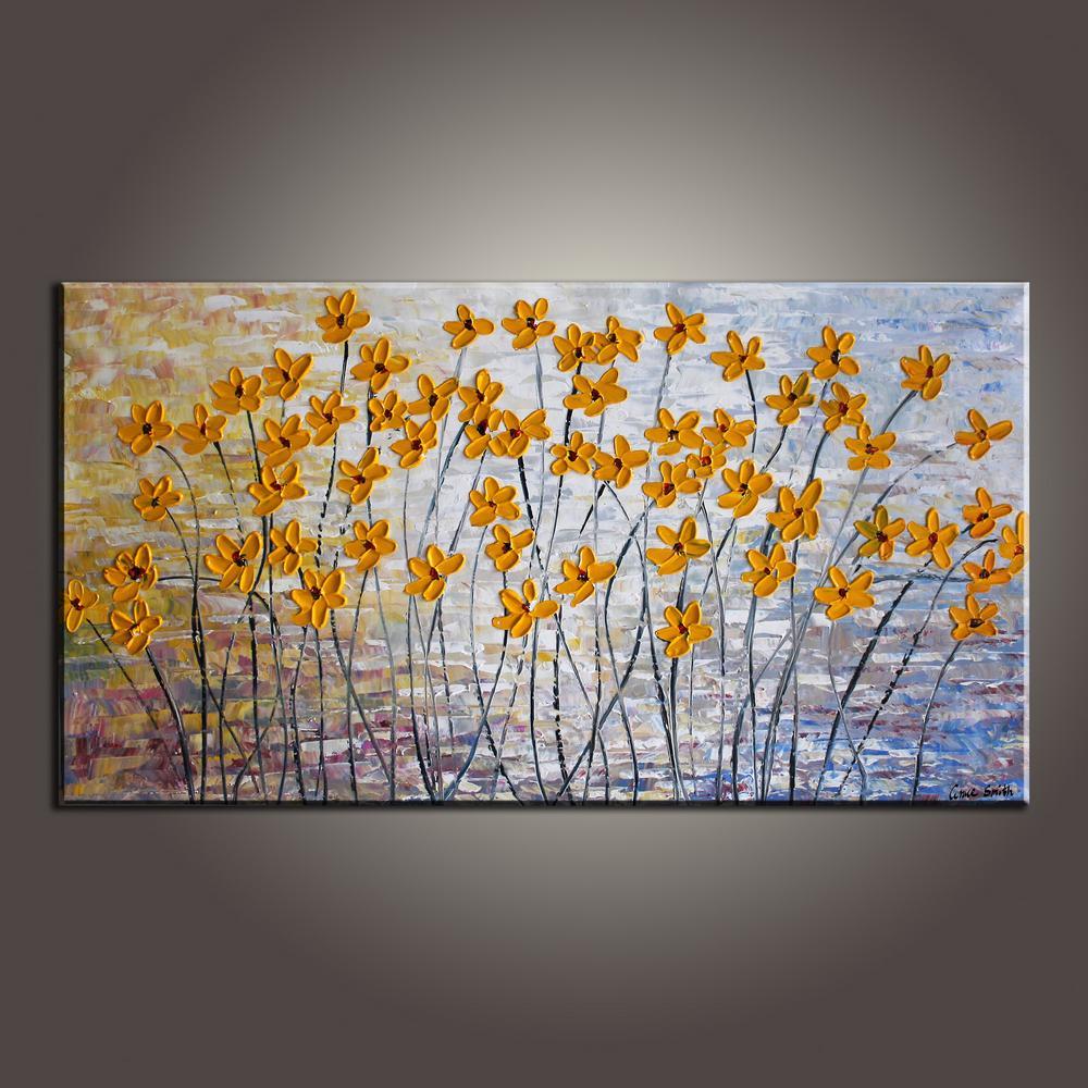 Art Painting, Flower Art, Modern Art, Contemporary Art, Abstract Art Painting, Canvas Wall Art, Living Room Wall Art, Canvas Art-Grace Painting Crafts