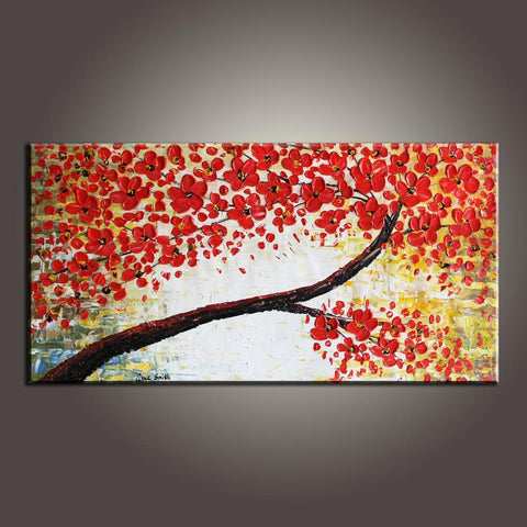 Modern Art, Flower Art, Art Painting, Contemporary Art, Abstract Art Painting, Canvas Wall Art, Living Room Wall Art, Canvas Art-Grace Painting Crafts