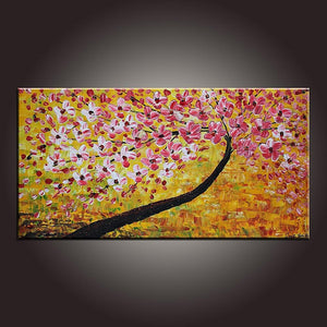 Flower Painting, Art on Canvas, Modern Art, Contemporary Art, Abstract Art Painting, Canvas Wall Art, Dining Room Wall Art, Canvas Art-Grace Painting Crafts