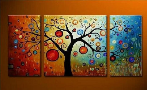 Large Acrylic Painting, Tree of Life Painting, Abstract Painting
