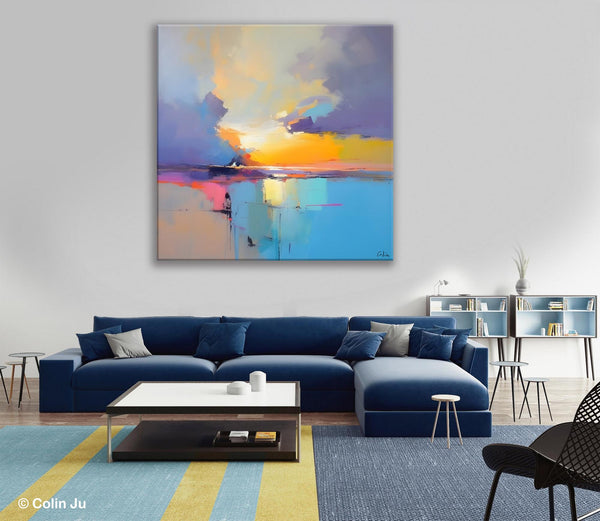 Original Modern Wall Art Painting, Abstract Landscape Paintings, Canvas Painting for Living Room, Oversized Contemporary Abstract Artwork-Grace Painting Crafts