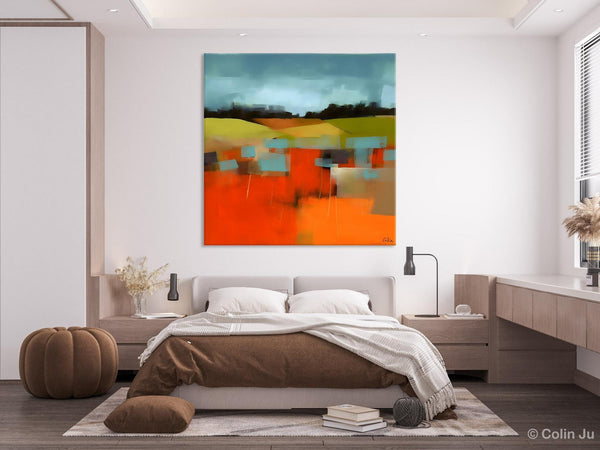 Original Landscape Wall Art Paintings, Oversized Modern Canvas Paintings, Modern Acrylic Artwork, Large Abstract Painting for Dining Room-Grace Painting Crafts