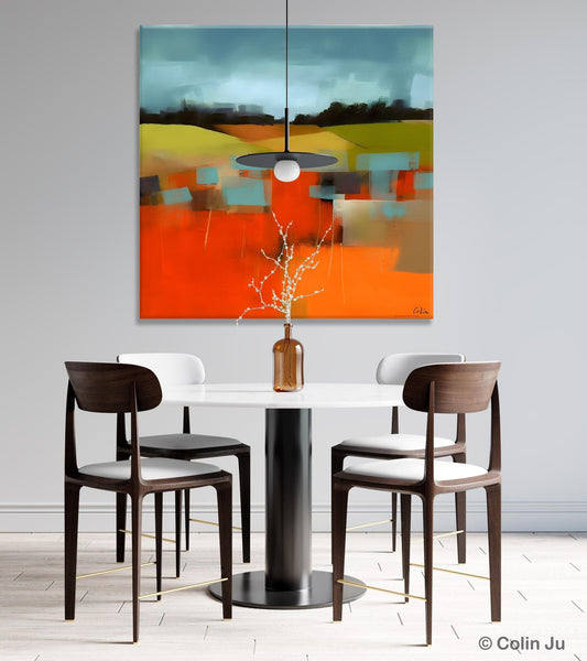 Original Landscape Wall Art Paintings, Oversized Modern Canvas Paintings, Modern Acrylic Artwork, Large Abstract Painting for Dining Room-Grace Painting Crafts