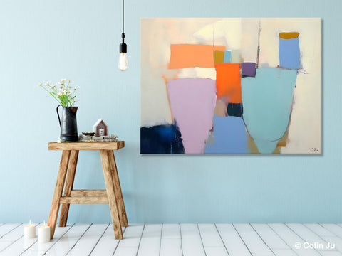 Simple Wall Painting Ideas for Living Room, Extra Large Painting on Canvas, Contemporary Acrylic Art, Original Abstract Wall Art Paintings-Grace Painting Crafts