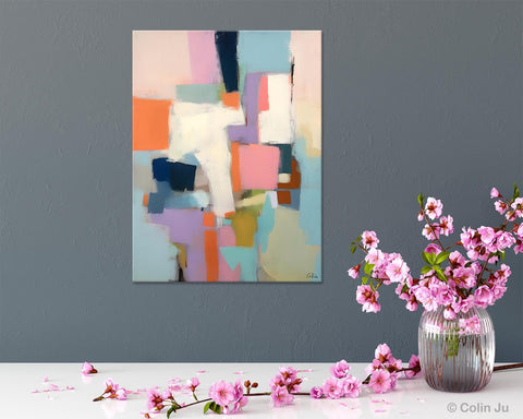 Extra Large Modern Wall Art, Acrylic Painting on Canvas, Contemporary Painting, Canvas Paintings for Dining Room, Original Abstract Painting-Grace Painting Crafts