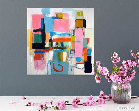 Contemporary Canvas Art, Original Modern Wall Art, Modern Canvas Paintings, Modern Acrylic Artwork, Large Abstract Painting for Dining Room-Grace Painting Crafts