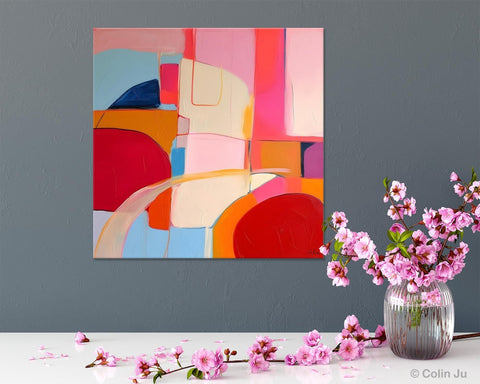 Modern Acrylic Artwork, Simple Canvas Paintings, Large Abstract Painting for Dining Room, Contemporary Canvas Art, Original Modern Wall Art-Grace Painting Crafts