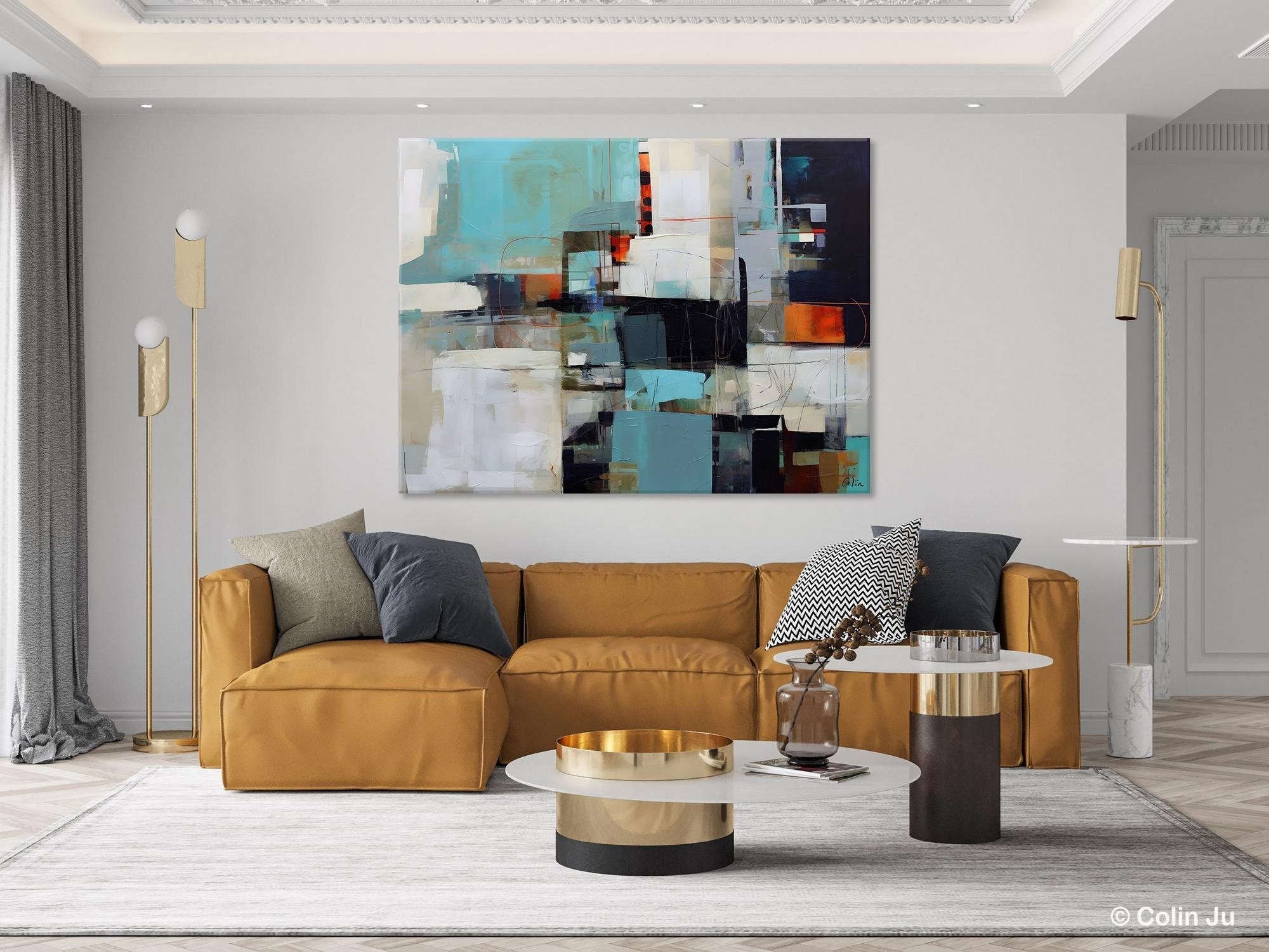 Extra Large Paintings for Dining Room, Abstract Wall Paintings, Hand Painted Canvas Art, Original Artowrk, Contemporary Wall Art Paintings-Grace Painting Crafts