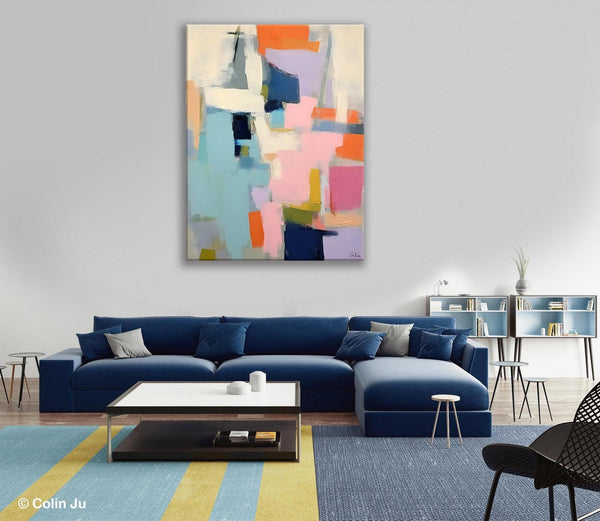 Large Wall Art Painting for Bedroom, Original Canvas Art, Contemporary Acrylic Painting on Canvas, Oversized Modern Abstract Wall Paintings-Grace Painting Crafts