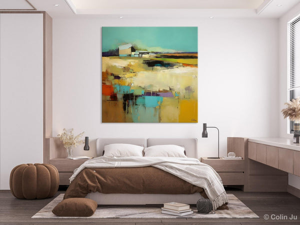 Large Landscape Canvas Paintings, Hand Painted Canvas Art, Landscape Acrylic Art, Original Abstract Art, Landscape Paintings for Living Room-Grace Painting Crafts