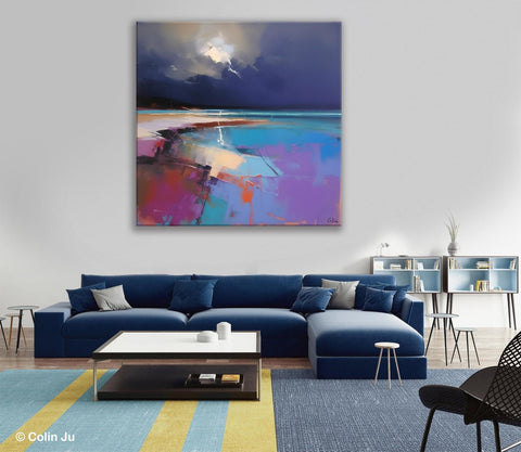 Landscape Canvas Paintings, Hand Painted Canvas Art, Landscape Acrylic Art, Original Abstract Art, Large Landscape Paintings for Living Room-Grace Painting Crafts