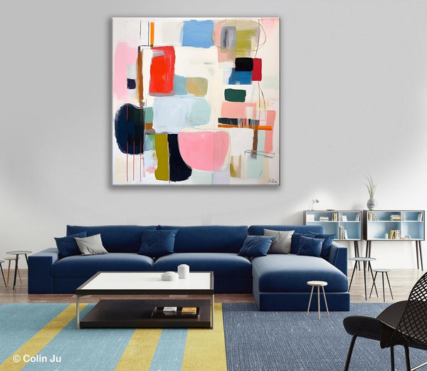 Modern Canvas Paintings, Large Abstract Painting for Bedroom, Original Abstract Wall Art, Modern Acrylic Artwork, Contemporary Canvas Art-Grace Painting Crafts