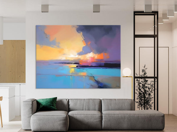 Extra Large Modern Wall Art Paintings, Acrylic Painting on Canvas, Landscape Paintings for Living Room, Original Landscape Abstract Painting-Grace Painting Crafts