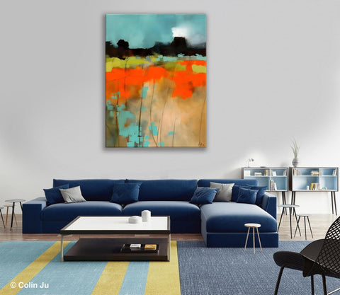 Modern Abstract Wall Art, Extra Large Canvas Painting for Dining Room, Original Canvas Wall Art Paintings, Abstract Landscape Paintings-Grace Painting Crafts