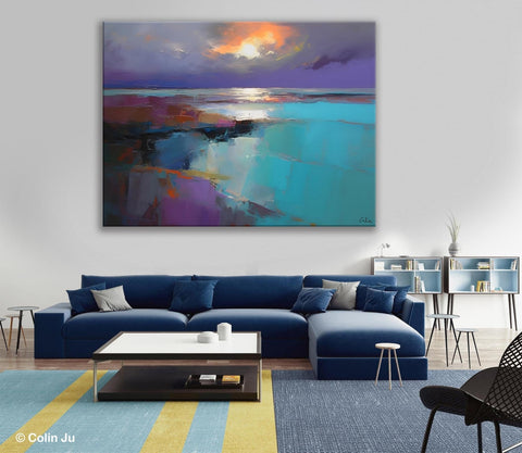 Original Landscape Abstract Painting, Landscape Canvas Paintings for Dining Room, Extra Large Modern Wall Art, Acrylic Painting on Canvas-Grace Painting Crafts