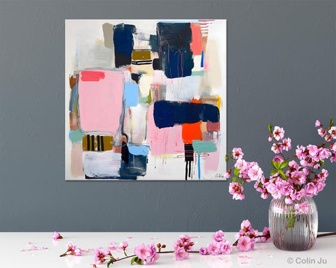 Modern Original Abstract Wall Art, Contemporary Canvas Art, Canvas Paintings, Large Abstract Art for Bedroom, Simple Modern Acrylic Artwork-Grace Painting Crafts