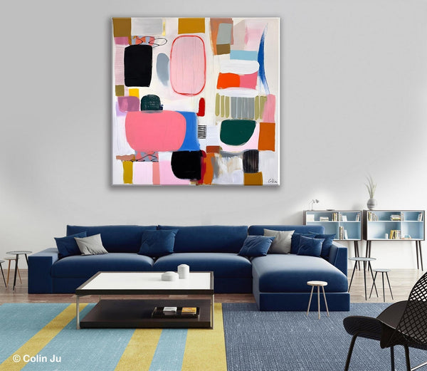 Geometric Modern Acrylic Art, Modern Original Abstract Art, Large Wall Art for Bedroom, Canvas Paintings for Sale, Contemporary Canvas Art-Grace Painting Crafts