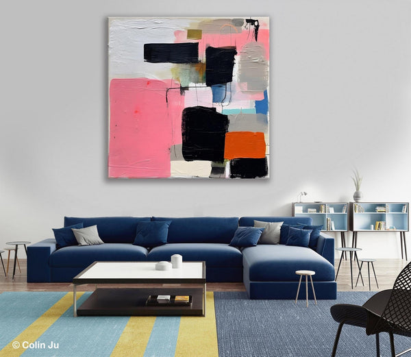 Modern Original Abstract Art, Large Wall Art for Bedroom, Geometric Modern Acrylic Art, Canvas Paintings for Sale, Contemporary Canvas Art-Grace Painting Crafts