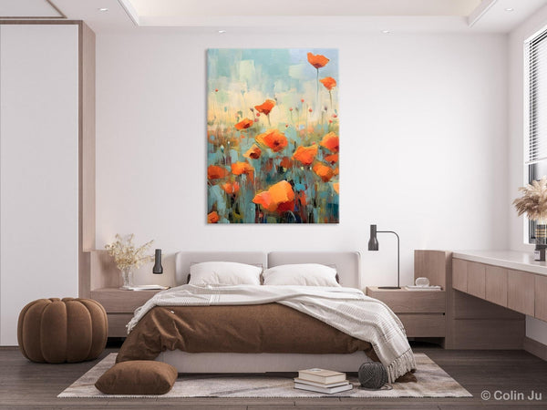 Flower Canvas Paintings, Flower Field Painting, Large Original Landscape Painting for Bedroom, Acrylic Paintings on Canvas, Hand Painted Art-Grace Painting Crafts