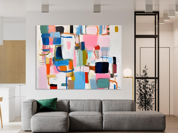 Large Wall Art Ideas for Living Room, Hand Painted Canvas Art, Oversized Canvas Paintings, Original Abstract Art, Contemporary Acrylic Art-Grace Painting Crafts