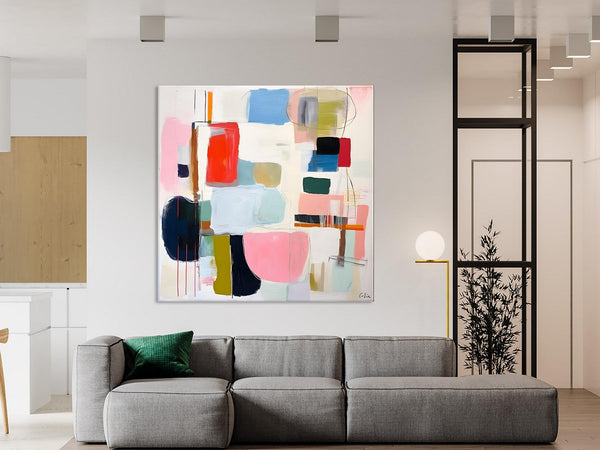 Modern Canvas Paintings, Large Abstract Painting for Bedroom, Original Abstract Wall Art, Modern Acrylic Artwork, Contemporary Canvas Art-Grace Painting Crafts