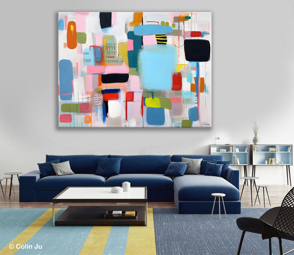 Original Abstract Art, Hand Painted Canvas Art, Modern Wall Art Ideas for Dining Room, Large Canvas Paintings, Contemporary Acrylic Painting-Grace Painting Crafts