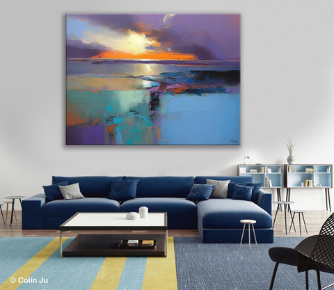 Landscape Canvas Paintings for Living Room, Original Landscape Paintings, Extra Large Modern Wall Art Paintings, Acrylic Painting on Canvas-Grace Painting Crafts