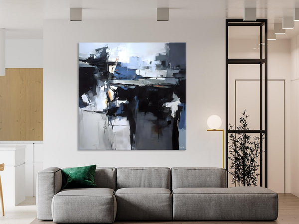 Original Modern Wall Art on Canvas, Black Contemporary Canvas Art, Modern Acrylic Artwork for Sale, Large Abstract Painting for Bedroom-Grace Painting Crafts